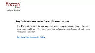 Buy Bathroom Accessories Online Rocconi.com.my