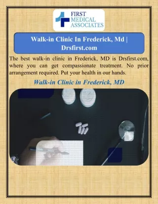 Walk-in Clinic In Frederick, Md   Drsfirst.com