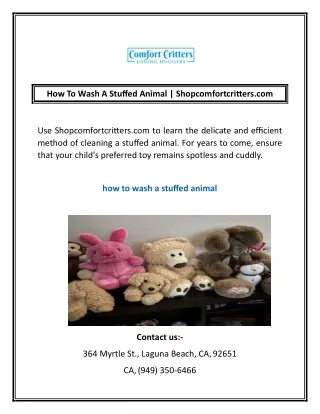 How To Wash A Stuffed Animal | Shopcomfortcritters.com