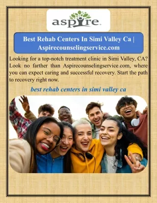 Best Rehab Centers In Simi Valley Ca   Aspirecounselingservice.com