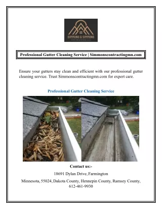 Professional Gutter Cleaning Service | Simmonscontractingmn.com