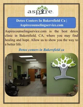 Detox Centers In Bakersfield Ca   Aspirecounselingservice.com