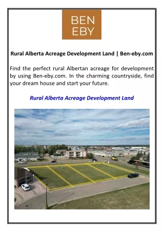 Rural Alberta Acreage Development Land  Ben-eby.com