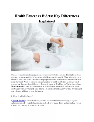 Health Faucet vs Bidets: Key Differences Explained