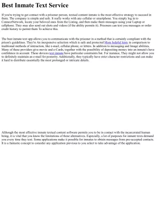 Ideal Inmate Text Services
