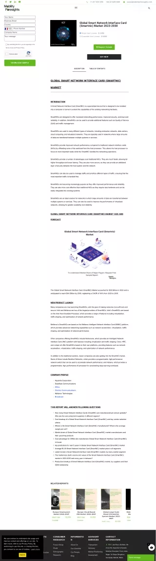 SmartNIC Market Outlook: Revolutionizing Data Centers and Cloud Infrastructure