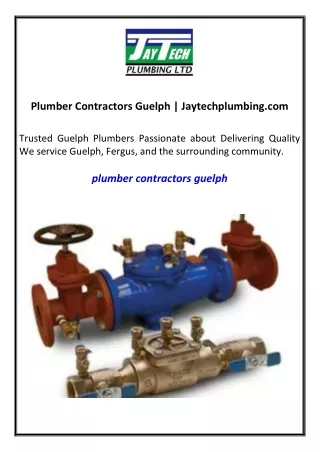 Plumber Contractors Guelph Jaytechplumbing.com