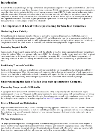 Harnessing the Power of SEO with the Best in San Jose