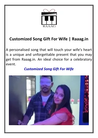 Customized Song Gift For Wife  Raaag.in