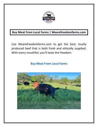 Buy Meat From Local Farms | Wearefreedomfarms.com