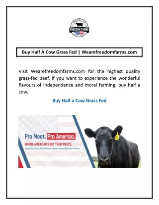 Buy Half A Cow Grass Fed | Wearefreedomfarms.com