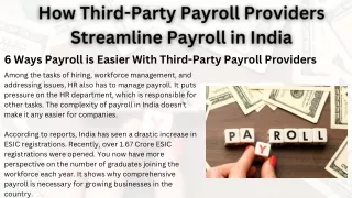 How Third-Party Payroll Providers Streamline Payroll in India