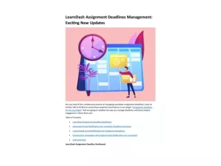 LearnDash Assignment Deadlines Management: Exciting New Updates