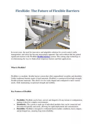 FlexRide The Future of Flexible Barriers