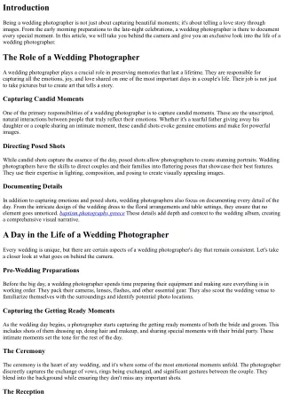 Behind the Camera: A Day in the Life of a Wedding Photographer