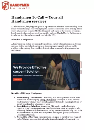 Handyman services