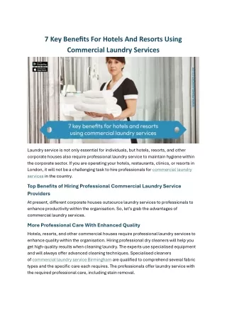 7 Key Benefits For Hotels And Resorts Using Commercial Laundry Services