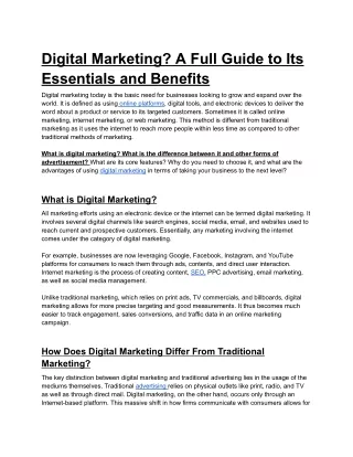 Digital Marketing-Article