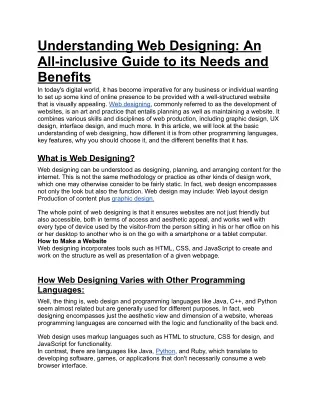 web designing Article