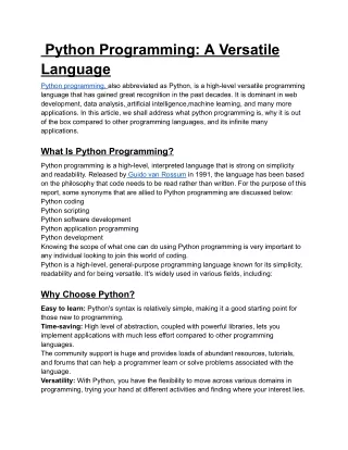 Python Programming