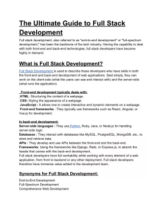 full stack development