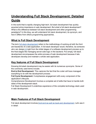 blog of full stack development
