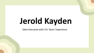 Jerold Kayden - A Highly Organized Professional - Boston, MA