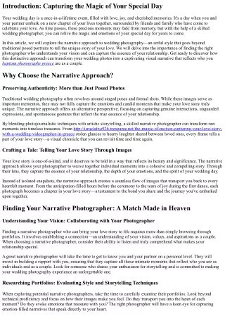 Telling Your Love Story: The Narrative Approach to Wedding Photography