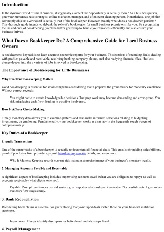 What Carries out a Bookkeeper Perform? A Comprehensive Guide for Small Company O