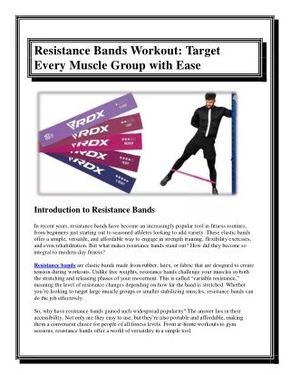 Resistance Band Workouts Target Every Muscle Group with Ease