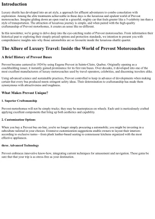 The Allure of Luxury Travel: Inside the World of Prevost Motorcoaches