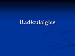 Radiculalgies