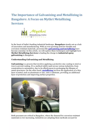 Spray Aluminization Services