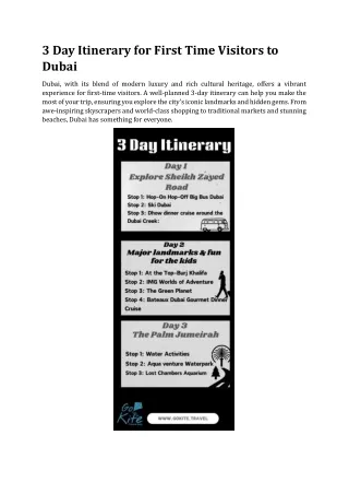 3 Day Itinerary for First Time Visitors to Dubai