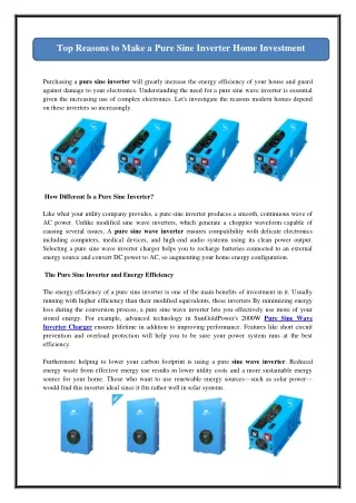 Top Reasons to Make a Pure Sine Inverter Home Investment