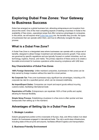 Exploring Dubai Free Zones: Your Gateway to Business Success