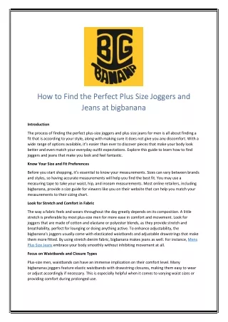 How to Find the Perfect Plus Size Joggers and Jeans at bigbanana