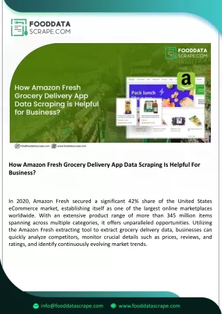 How Amazon Fresh Grocery Delivery App Data Scraping is Helpful for Business?
