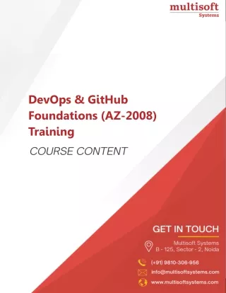 DevOps & GitHub Foundations (AZ-2008) Training Online