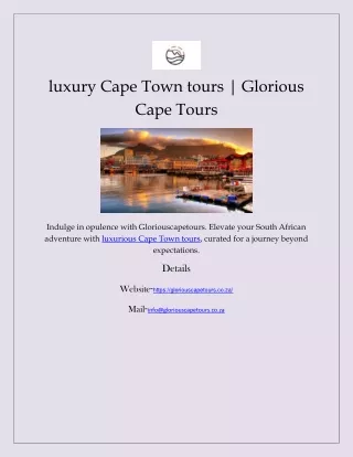 luxury Cape Town tours