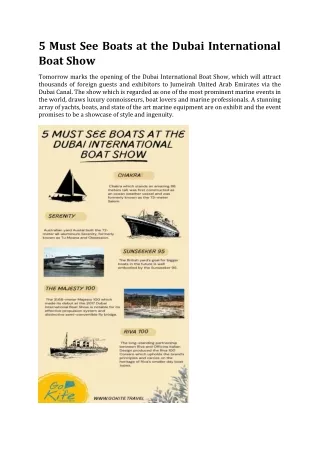 5 Must See Boats at the Dubai International Boat Show