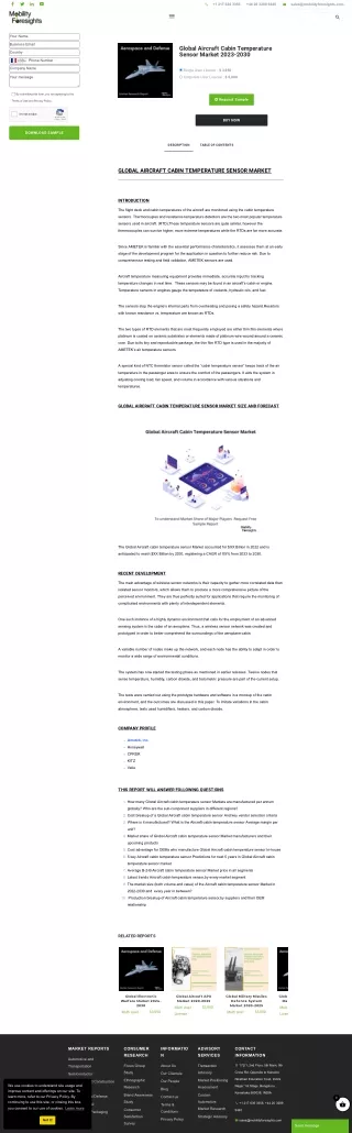Global Aircraft Cabin Temperature Sensor Market Trend