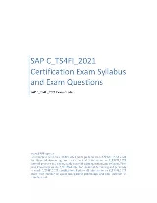 SAP C_TS4FI_2021 Certification Exam Syllabus and Exam Questions