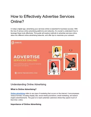 How to Effectively Advertise Services Online_