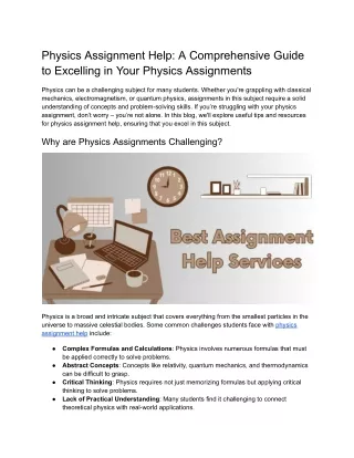 Physics Assignment Help_ A Comprehensive Guide to Excelling in Your Physics Assignments