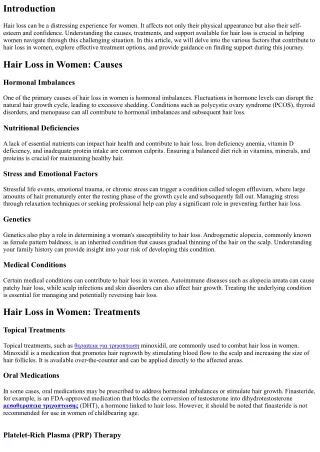 Hair Loss in Women: Causes, Treatments, and Support