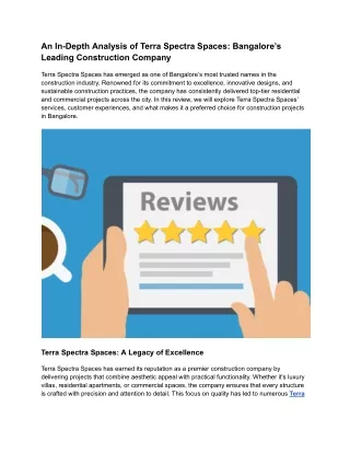 Terra Spectra Spaces Bangalore Reviews