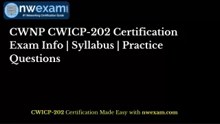CWNP CWICP-202 Certification Exam Info | Syllabus | Practice Questions