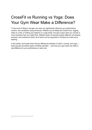 CrossFit vs Running vs Yoga_ Does Your Gym Wear Make a Difference