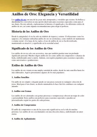 Anillos de Oro